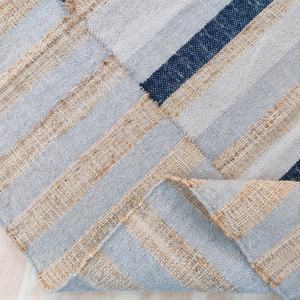 Tapis en laine et jute fait main, écologique, abstrait, antidérapant, tissé à la main, pour salon et chambre à coucher, adapté aux animaux domestiques - Product Image 2