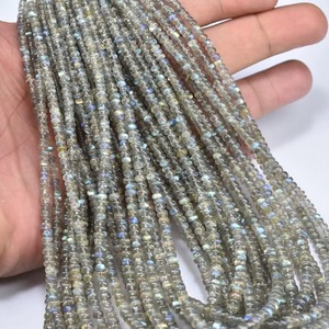 Perles rondes lisses en labradorite naturelle, prix de gros, en vrac, 3 mm, 5 mm, fil de pierres précieuses labradorite pour la fabrication de bijoux - Product Image 5