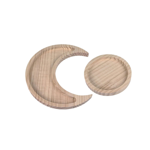 Bandeja de Madera Natural con Diseño de Luna y Estrella, Plato Decorativo para Eid Mubarak, Bandeja Grande para Frutas, Postres y Cupcakes para Fiestas en Casa - Product Image 5