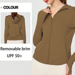 Veste à capuche confortable avec poche, nouvelle mode, coupe-vent, respirante, protection solaire UPF 50+, légère, pour femmes, avec masque intégré. - Product Image 1