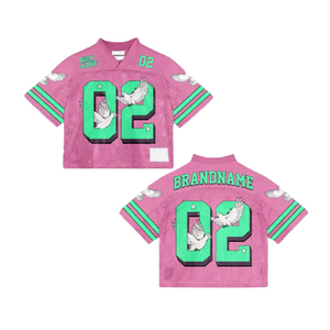 เสื้อฟุตบอลอเมริกันไซส์ใหญ่ ระบายอากาศได้ดี ขายส่งยอดนิยม ลายทางที่แขนเสื้อ ปักหรือพิมพ์ลายแบบ Sublimation - Product Image 2