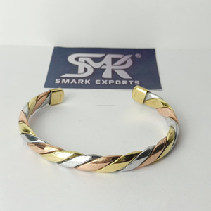 Top qualité Wollet vente chaude placage tricolore guérir haut sang cuivre Bracelet magnétique Bracelet bijoux femmes - Product Image 1