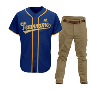 Uniforme de baseball personnalisé pour hommes de qualité supérieure 2025, 100% polyester respirant, logo personnalisé, tailles personnalisées, faible MOQ - Product Image 4