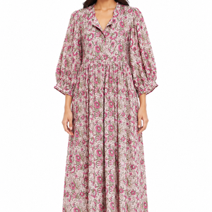 Beautiful floral Cotton Block Printed dress Dress For Casual wear Hand Block Printed Dress - Product Image 1