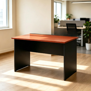 Bureau de direction rectangulaire moderne et durable AY Office System, plateau gris clair, pieds gris foncé, bureau autoportant en bois, assemblage requis - Product Image 1