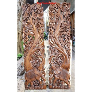 Handcrafted Sheesham <b>Wood</b> Elephant Wall Art Panel - Moradabad Artisan Carved - Product Image 3