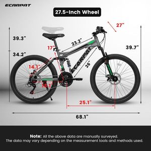 Bicicletta da Montagna Full Suspension da 29 Pollici con Ammortizzatori Anteriori e Posteriori, Freni a Disco Meccanici, 21 Velocità - Product Image 6