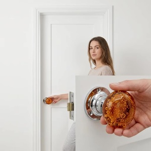 Modern Vintage Ceramic Bubble <b>Door</b> Knob Round Amber Color Contemporary Cabinet Handle for Dresser <b>Bathroom</b> Home Bar Durable - Product Image 1