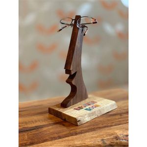 Nordic Wooden Eyeglass Holder Stand Luxury Brass <b>Glasses</b> Spectacle Display <b>Rack</b> Creative Home Office Desk Storage Decor Holder - Product Image 2