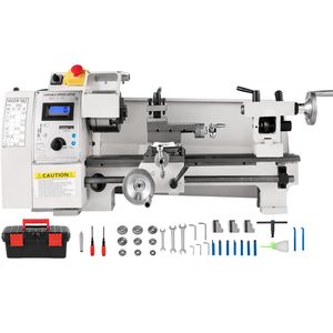 Tornio per Metallo di Precisione 8''x14'' 650W 2250 RPM con Velocità Regolabile e Mandrino Monofase per Lavorazione Artigianale del Metallo - Product Image 1