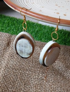 Handmade Polished Buffalo Horn Animal <b>Dangle</b> <b>Earrings</b> Eco-Friendly Boho Jewelry - Product Image 5