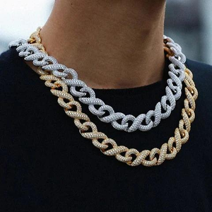 Luxury Moissanite Cuban Link <b>Chain</b> Necklace <b>Iced</b> <b>Out</b> Hip Hop Jewelry Bold Statement Necklace Full Pave Shine Gift - Product Image 3