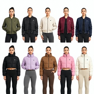 X Sports City Women's Urban Bomber & <b>Cropped</b> <b>Puffers</b> Winter Quilted <b>Puffer</b> <b>Jacket</b> Full Sleeve Zipper Closure Multi Design Colors - Product Image 1