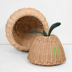 Mignon panier de rangement en forme d'écrou tissé à la main pour enfants tissé à la main meilleur vendeur rotin bonbons Snack panier de l'usine du Vietnam - Product Image 1
