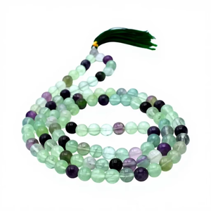 Collier Mala en fluorite verte naturelle, 108 perles avec pompon, perles de prière pour méditation, yoga, bijoux bouddhistes unisexes - Product Image 2