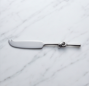 Couteau à fromage en acier inoxydable avec manche noué, spatule à beurre et coupe-fromage pour servir le beurre et les fromages durs - Product Image 1