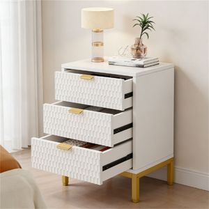 Modern <b>High</b> <b>Bedside</b> <b>Table</b> with Multiple Drawers for Storage Stylish Nightstand - Product Image 2
