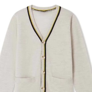 Custom Comfortable Unisex <b>Cardigan</b> Loose Knit Wool/Acrylic Top Outerwear V Neck Double Breasted <b>Thick</b> All Seasons - Product Image 3