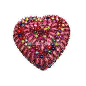 High Quality Lac Beaded <b>Material</b> Heart Jewelry <b>Box</b> Indian Handcrafted Colorful Beaded Lac Glitter Jewelry <b>Box</b> from India - Product Image 5