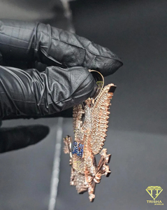 Pendentif Aigle Iced Out avec Nom Personnalisé en Argent 925, Finition Hip Hop, Diamant Moissanite, Charme d'Oiseau de Luxe - Product Image 2