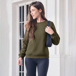 Sweat-shirts rayés pour femmes, rayures horizontales, col rond, coupe ample, manches longues, motif en molleton doux, mélange de coton - Product Image 5