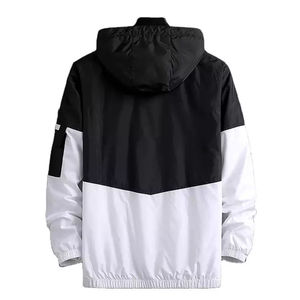 Men's Hooded Waterproof Reversible <b>Quilted</b> <b>Jacket</b> Canvas Fabric Thick Winter Casual Zipper Closure Color Blocking <b>Pattern</b> - Product Image 2