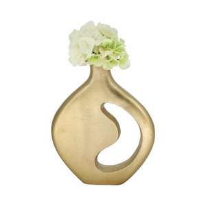 Jarrón de Aluminio Fundido en Arena, Dorado, para Plantas y Flores Artificiales, Jarrones Decorativos, Artesanía en Metal, Maceta, Decoración del Hogar - Product Image 3