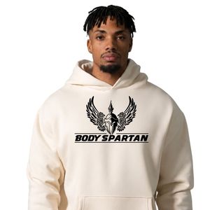 Sweat-shirt à capuche unisexe beige pour homme, en molleton épais, à manches longues, décontracté, athlétique, streetwear, pour la gym et l'entraînement - Product Image 2