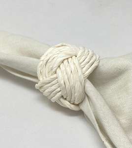 White Jute Eco-Friendly Durable Camping Napkin <b>Ring</b> <b>Circle</b> Shape - Product Image 3