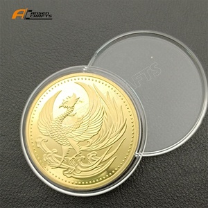 Japon Phoenix souhaite bonne <span class=keywords><strong>chance</strong></span> bonheur souhaitant une pièce d'art plantée en or pièce commémorative - Product Image 4