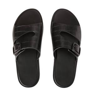 Sandales rembourrées pour hommes en cuir véritable, bout rond, confortables, chaussures d'été, fabrication OEM, approvisionnement mondial - Product Image 6