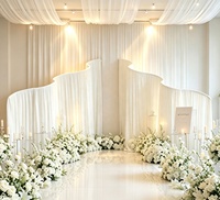 Support de draperie en fer en forme de S pour escalier, cadre de support de forme personnalisée, style classique, conception détachable pour décorations de mariage