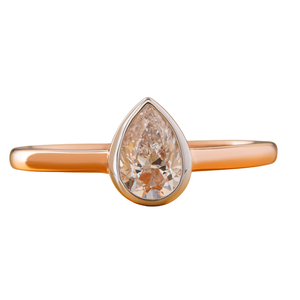 Anillo de Oro Sólido de 14K con Diamante Cultivado en Laboratorio de 0.56 CT, Corte Pera, Claridad VVS1, Solitario para Compromiso, Joyería Fina - Product Image 1