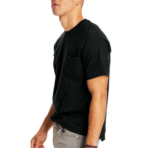 Black Custom Men's T-Shirts <b>Short</b> <b>Sleeve</b> O-Neck Cotton Worsted Fabric 230g Front Logo Silk Screen Printed Formal Loose Fit - Product Image 6