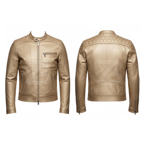 Top Brand Men's Vintage Leather Motorcycle Windbreaker <b>Jacket</b> Waterproof Breathable Flame-Retardant Brown Large - Product Image 5