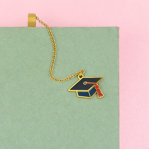 Marque-page en zinc plaqué or avec logo émaillé personnalisé, motif traditionnel, impression sérigraphique – Cadeau mignon pour la rentrée scolaire et les diplômes - Product Image 6