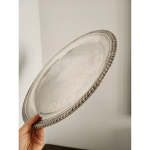 Manufacturer <b>Shiny</b> Polished Metal Serving Platter Silver Color Handmade Table <b>Top</b> Decorative Tray for Home or Hotel for Decor - Product Image 2