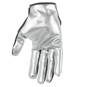 Full Finger Outdoor Sports <b>Gloves</b> PU Material Metallic <b>Silver</b> Red Breathable Non-Slip Hook & Loop Closure Unisex All Seasons - Product Image 2