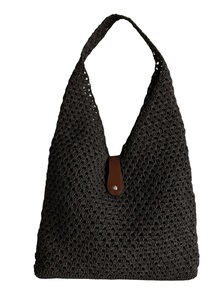 Sac fourre-tout en crochet écologique, style bohème uni, ouverture supérieure, doublure en coton, toutes saisons, sac à main de plage pour femme, taille personnalisée - Product Image 4