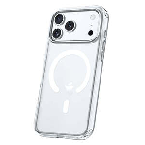 Étui de téléphone magnétique transparent avec support de charge sans fil, matériau TPU PC, protection 360°, antichoc - Product Image 1