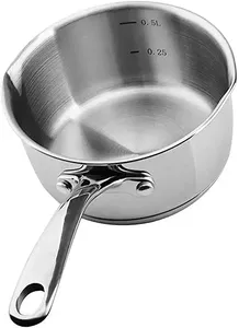 Casserole en acier inoxydable durable pour cuisinière à gaz et à induction, fond épais pour une cuisson fiable des soupes, des currys et des sauces - Product Image 4