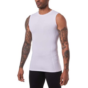 Débardeur sans manches pour homme, col rond, couleur unie, respirant, tricoté, coupe ajustée, pour la gym, l'entraînement, vêtement décontracté, gris foncé - Product Image 5