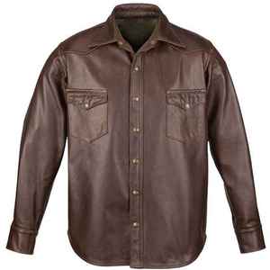 Chemises en cuir véritable pour hommes de haute qualité 2026, nouvelle collection automne, style décontracté fin, grande taille - Product Image 1