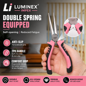 LUMINEX IMPEX LUB=113 <b>Long</b> <b>Nose</b> Stainless Steel Lightweight Smooth Work Jewelry Making Polishing Pliers for Bracelet Making DIY - Product Image 2