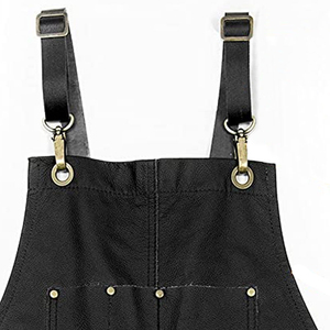 Tablier en cuir avec plusieurs poches, style classique durable, idéal pour la cuisine et le travail - Product Image 2