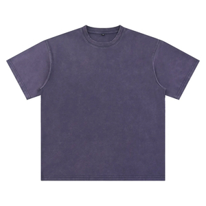 Wholesale Heavy Weight Acid Washed Knitted Men's <b>T</b>-shirt 220gsm 100% Cotton Blank Design Oversized Fit Casual <b>T</b>-Shirts - Product Image 1