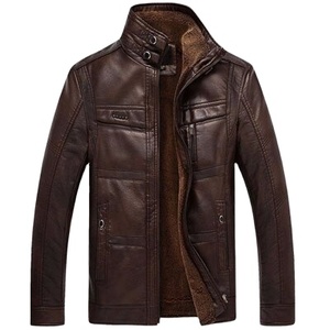 Chaqueta con cremallera de cuero genuino para hombre, cazadora informal para motorista, abrigo Formal de negocios, personalizada, directa de fábrica, nueva - Product Image 1