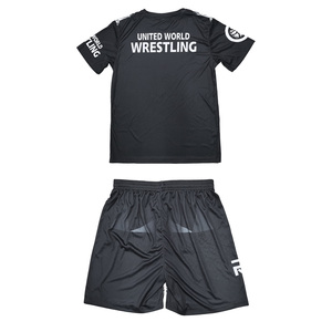 ชุดนักมวยปล้ำแบบถักนิตติ้งสั่งทำพิเศษปี 2026 เสื้อยืดและกางเกงขาสั้นพิมพ์ลายดิจิทัล ชุด 2 ชิ้น ผลิตจากโพลีเอสเตอร์ 100% น้ำหนักเบา ระบายอากาศได้ดี - Product Image 2