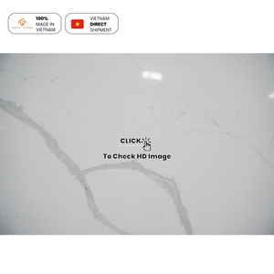 Losa de Cuarzo Jumbo NV834 de 3500x2000mm, Losa de Piedra de Cuarzo Sintético Calacatta para Mesita de Noche, Ideal para Hoteles - Product Image 2
