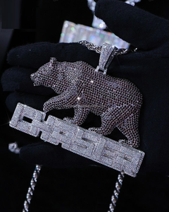 สร้อยคออัญมณีสำหรับผู้ทดสอบอัญมณีรูปสัตว์925เงินประดับเพชรด้วยเพชรสีดำจี้รูปสัตว์ - Product Image 2